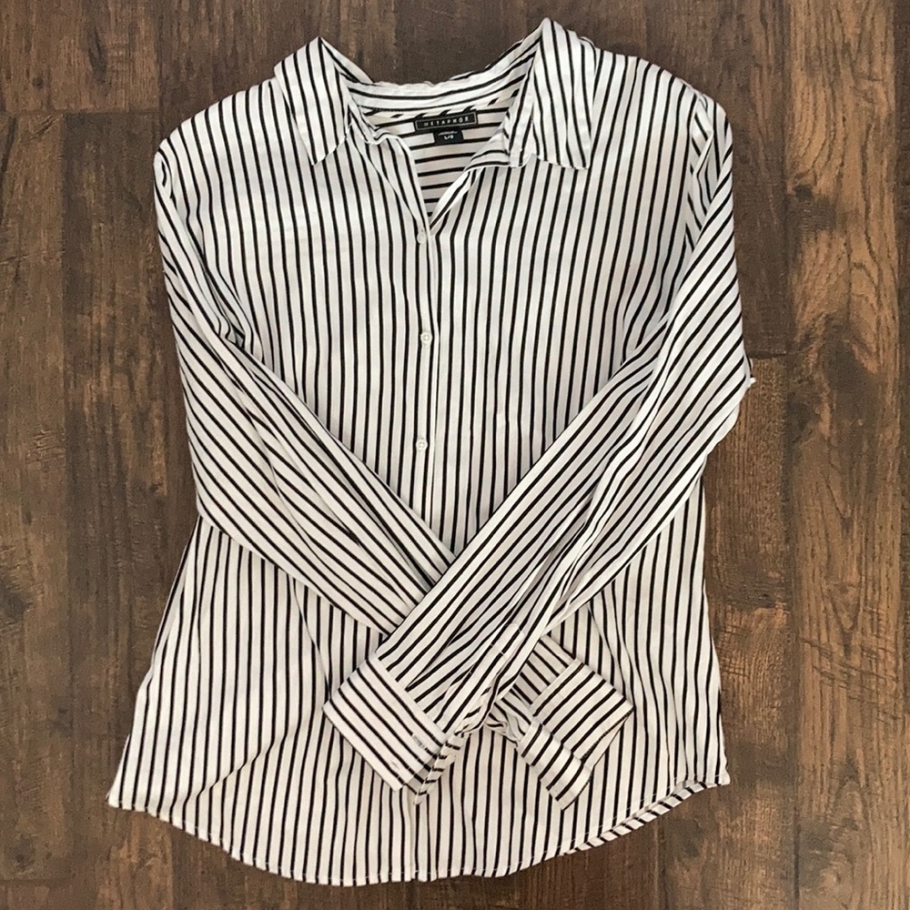 B&W Striped Long Sleeve Shirt